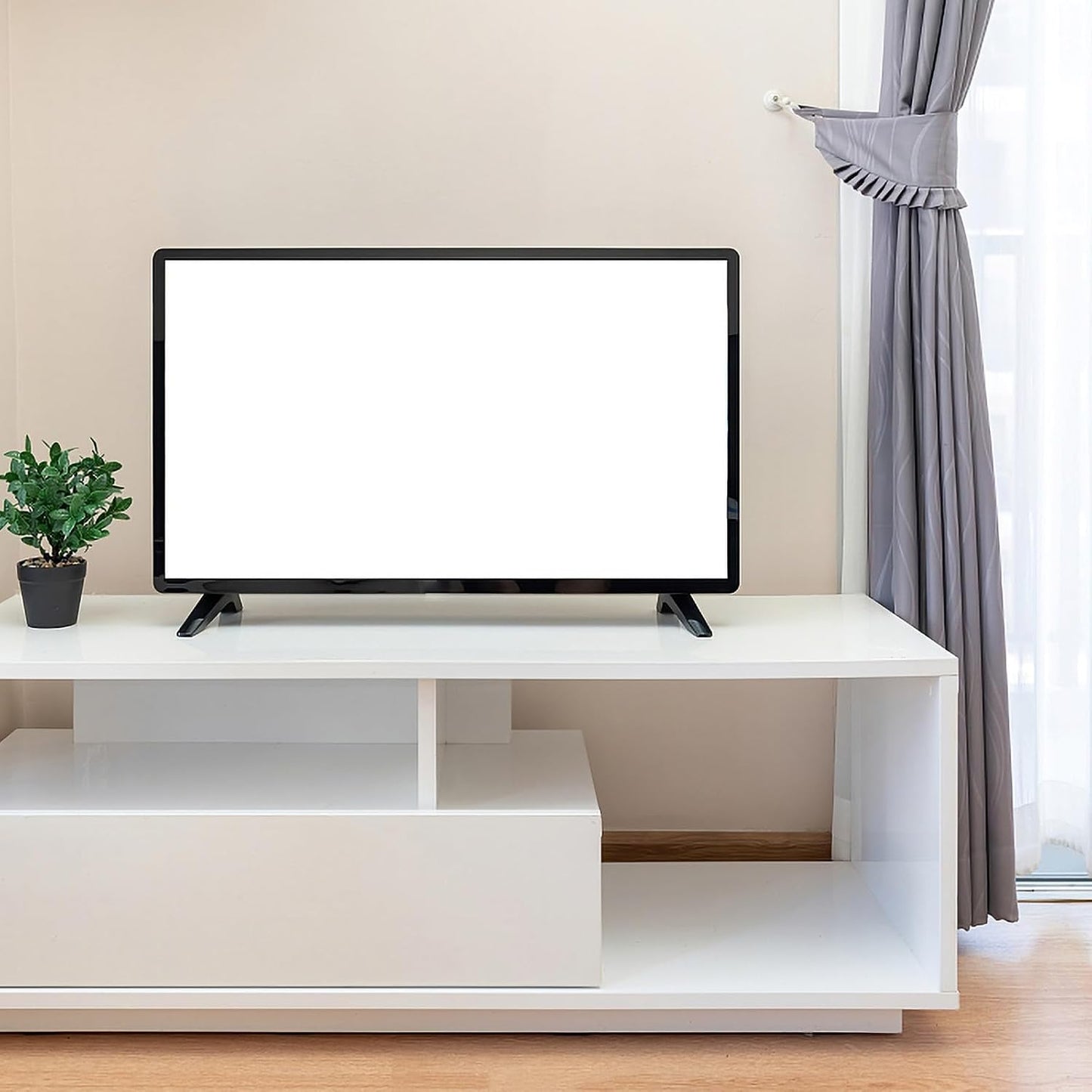 GARVALON Stable TV Support Base Stand with Screws - Replacement Pedestal Feet for Living Room Furniture