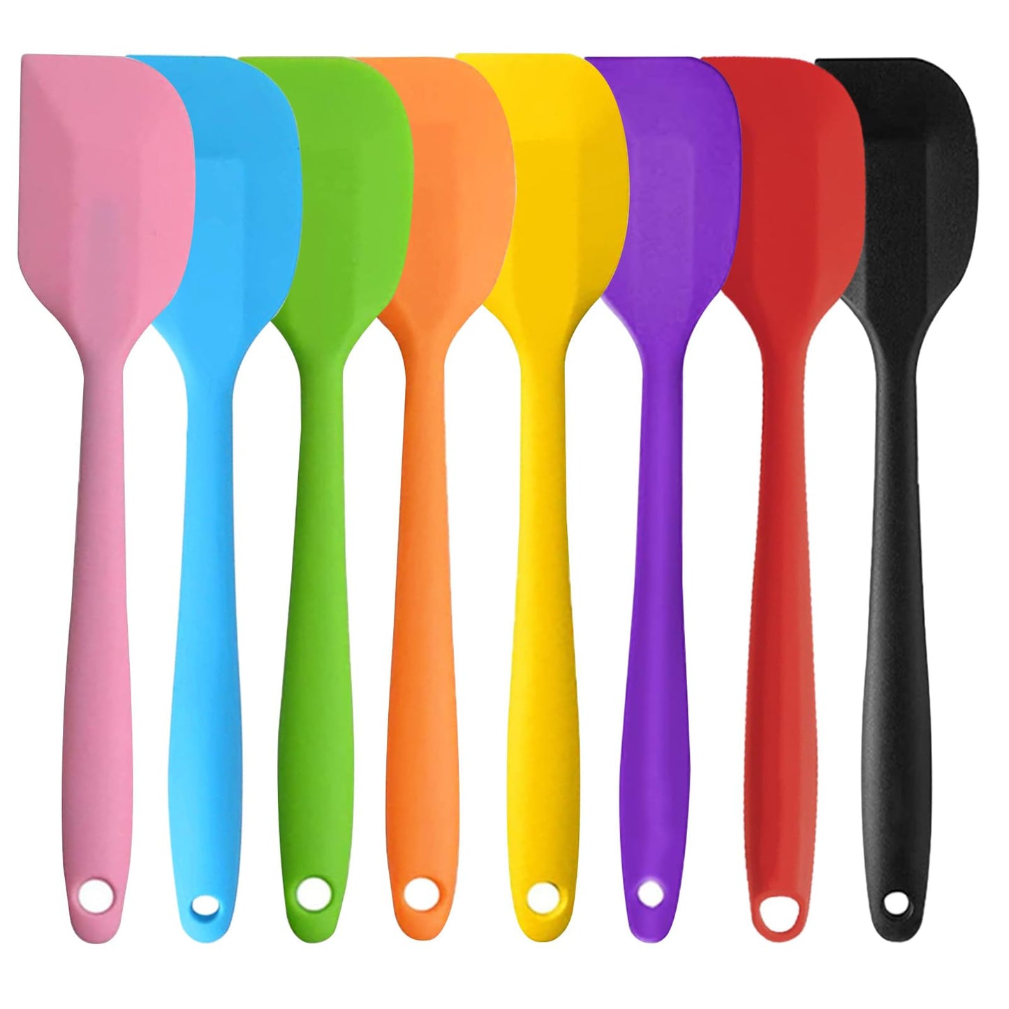 8 Pieces Silicone Spatulas, 11 inch Heat-Resistant Non-stick Spatulas with Stainless Steel Core for Cake Cream Cooking Gadget by COLOGO (11 inch)