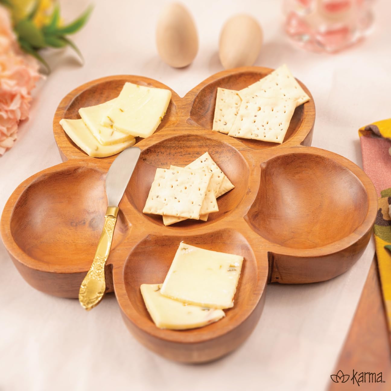 Karma, 4-piece Stainless Steel Butter Spreader Cheese Knife Set, Vintage Spreader Set, Giftable Butter Knives Set, Bread Knife Set, Gold