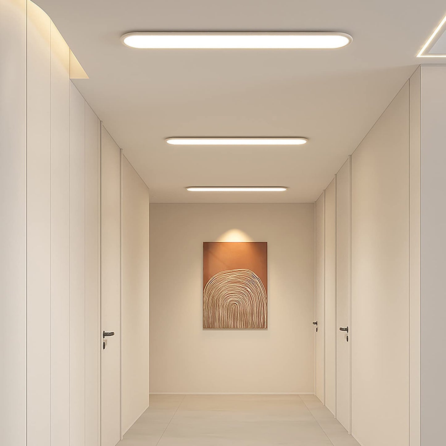 Ganeed 39.4 Inch Dimmable LED Ceiling Light, High Brightness Long Ceiling Lamps,3000-6000K Selectable Modern Ultra Thin Low Profile Light Fixture for Bedroom Kitchen Closet Hallway,White/48W