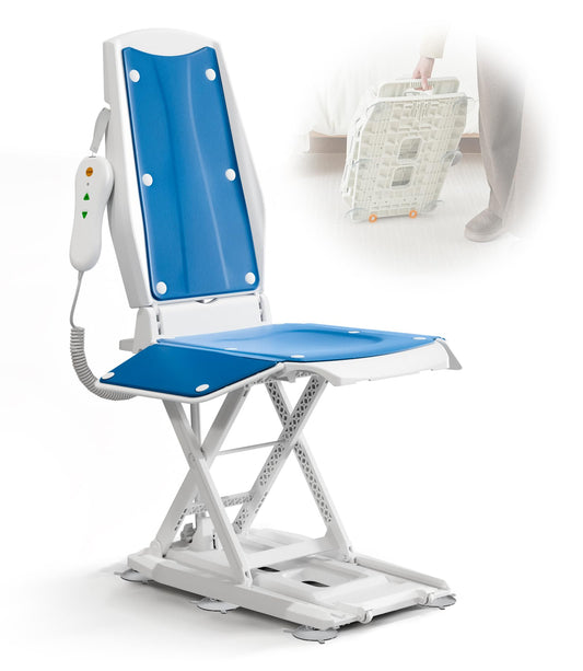 VOCIC Upgrade Electric Chair Lift with Wheels, Get Up from Floor, Portable Lift Assist Devices for Elderly, Includes 2 Types Suction Cups, Support Up to 300 LBS, No Assembly, AX10