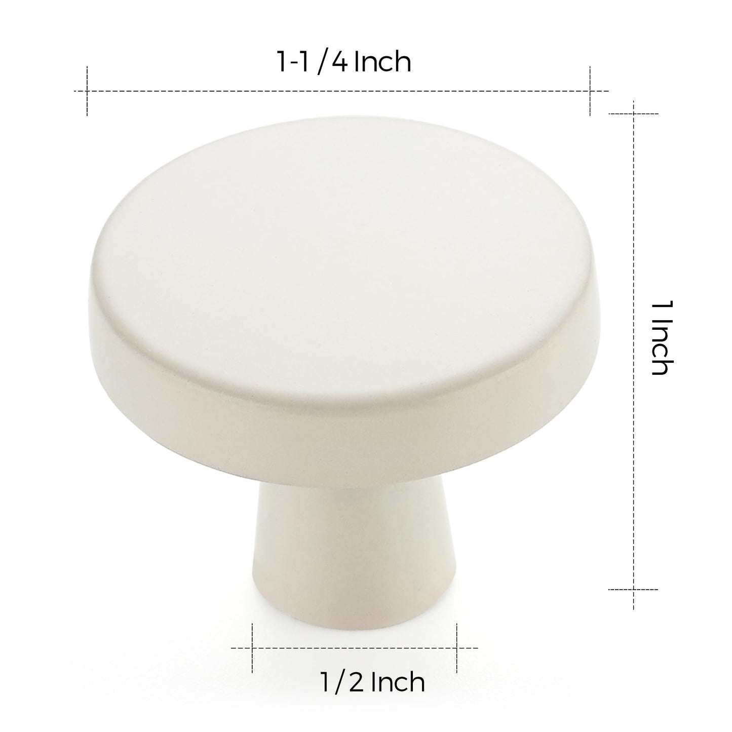 Ravinte 30 Pack Drawer Pulls 1-1/4 Inch Kitchen Cabinet Knobs White Solid Round Dresser Knobs Simple Cabinet Hardware for Cupboard Drawer Handles