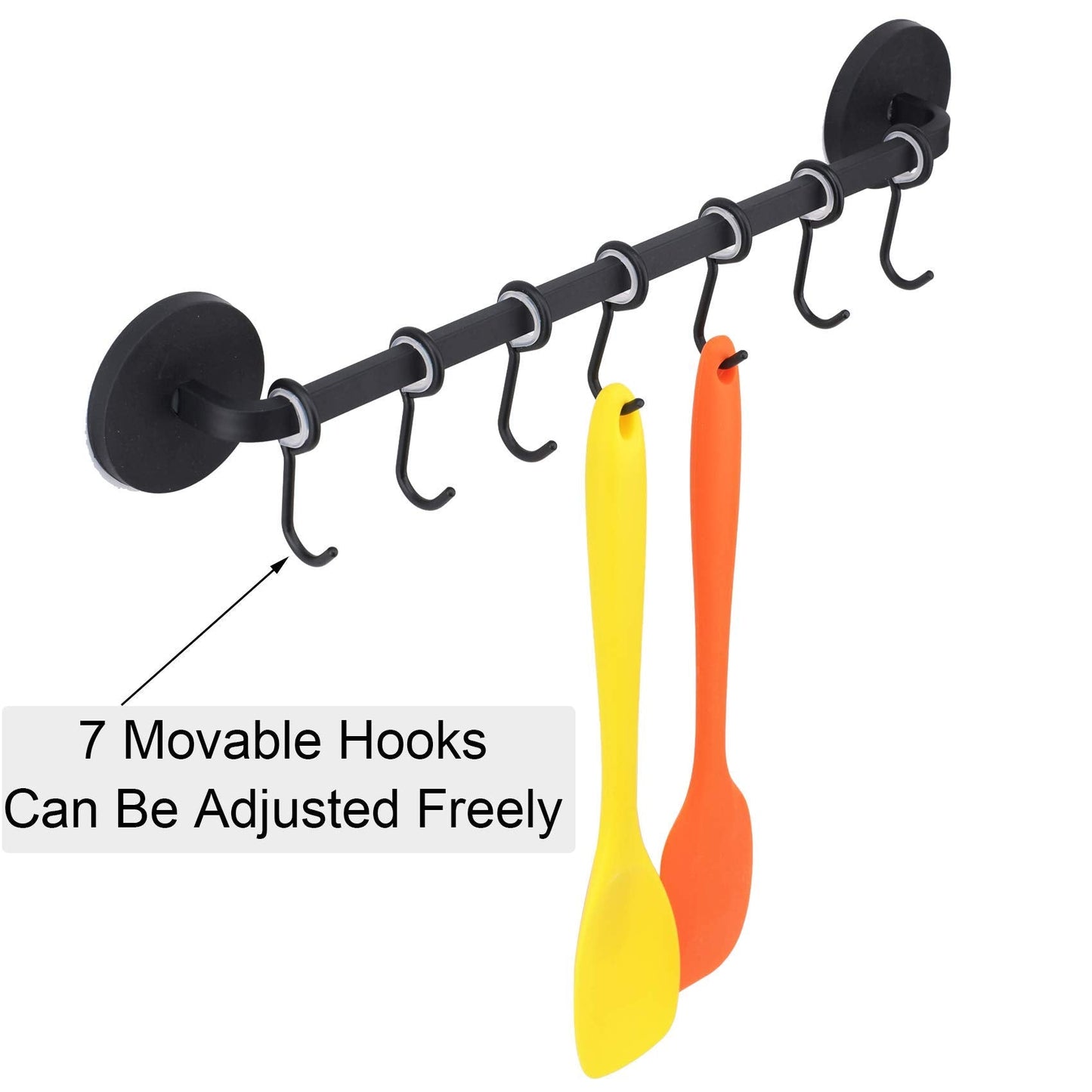 LEVOSHUA 7 Hooks Magnetic Utensil Holder Untensil Rack Tool Hanger Organizer for Refrigerator, Metal Cabinet, Metal Stove, Grill, BBQ