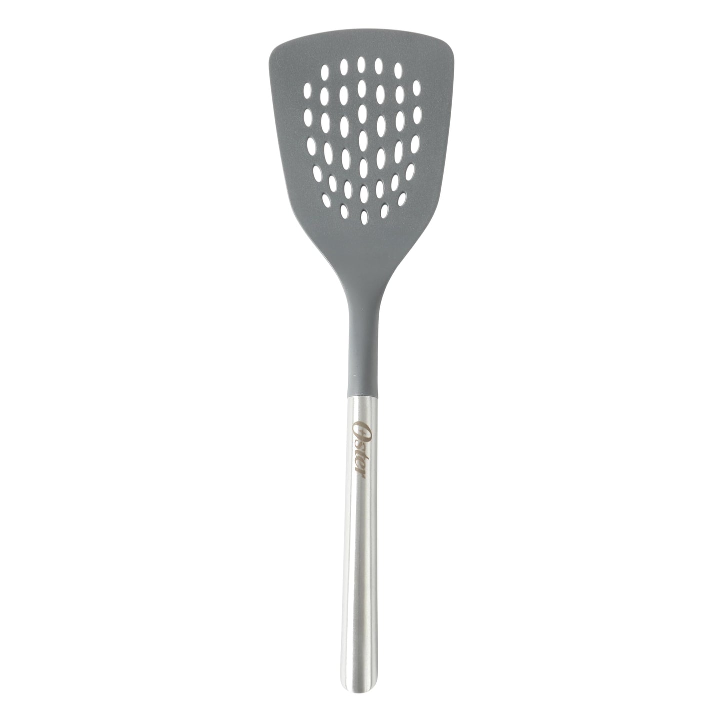 Oster Chadswyck 13” Slotted Turner Spatula, Heat Resistant Silicone Head, Stainless Steel Handle, Safe for Nonstick Cookware, Dishwasher Safe