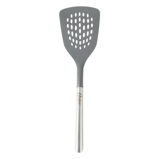 Oster Chadswyck 13” Slotted Turner Spatula, Heat Resistant Silicone Head, Stainless Steel Handle, Safe for Nonstick Cookware, Dishwasher Safe
