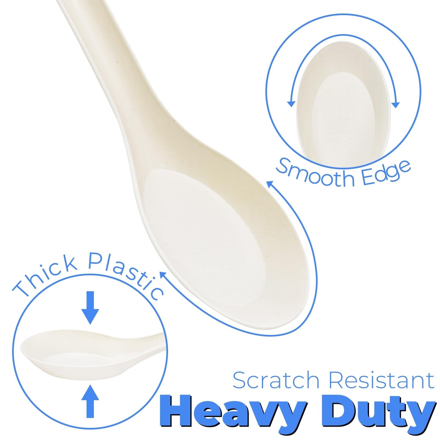 ELFULLY 300 Pack Small Disposable Asian Soup Spoon, Mini Plastic Spoons Bulk, 4.6" × 1.2" Heavy Duty Spoons for Hot Soup, Utensil Cutlery for Home Restaurant Party Supply, Freezer Microwave Safe