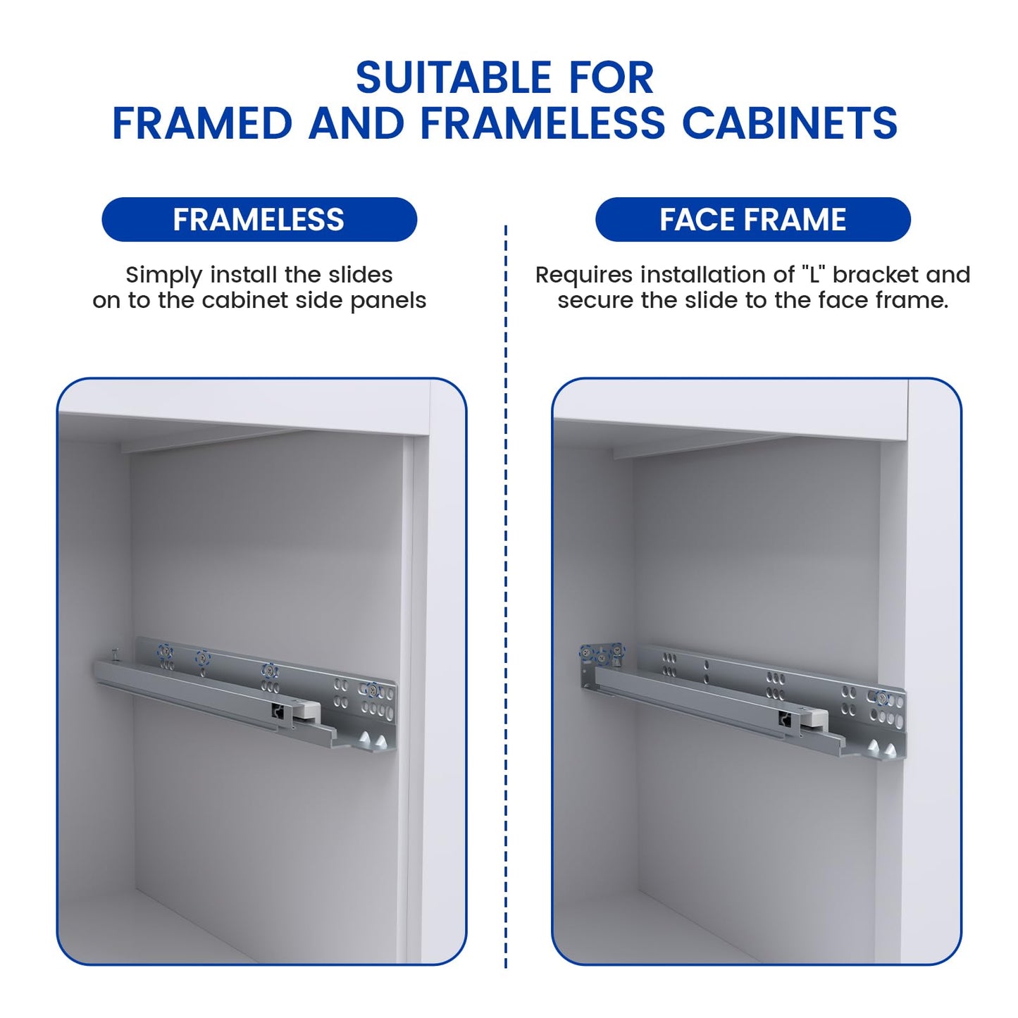 Ubisin Undermount Drawer Slides 12 Inch 1 Pair, Soft Close Full Extension Drawer Slides Bottom Mount with Rear Mounting Bracket and Locking Devices, Hidden Under Mount Tracks 100lb Load Capacity