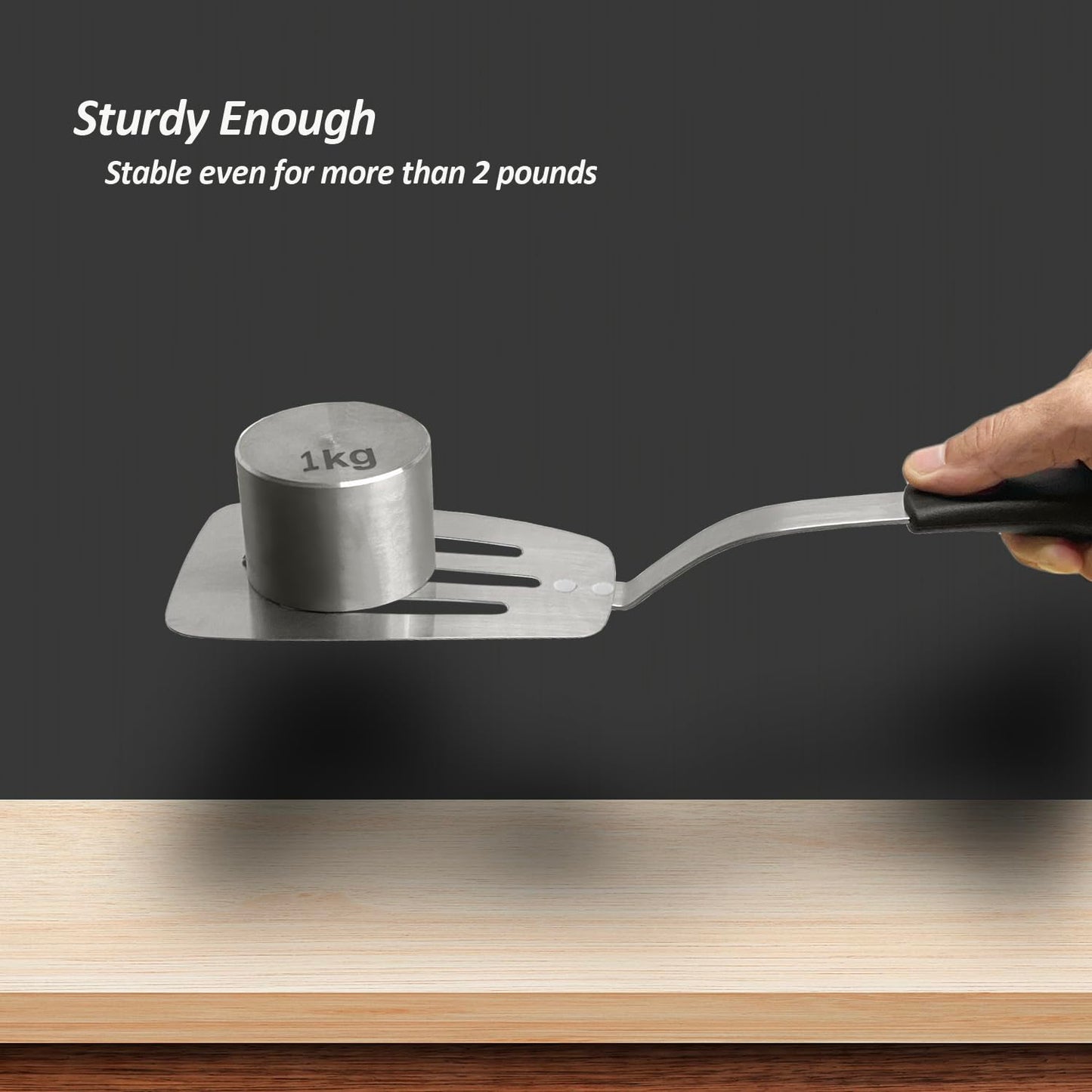 Stainless Steel Flexible Spatula Slotted Turner, XiaoZu Thin Metal Spatula for Cast Iron Skillet, Thin Blade and Heat Resistant Silicone Handle, Great for Egg, Cookie, Meat, Crep, Medium + Large