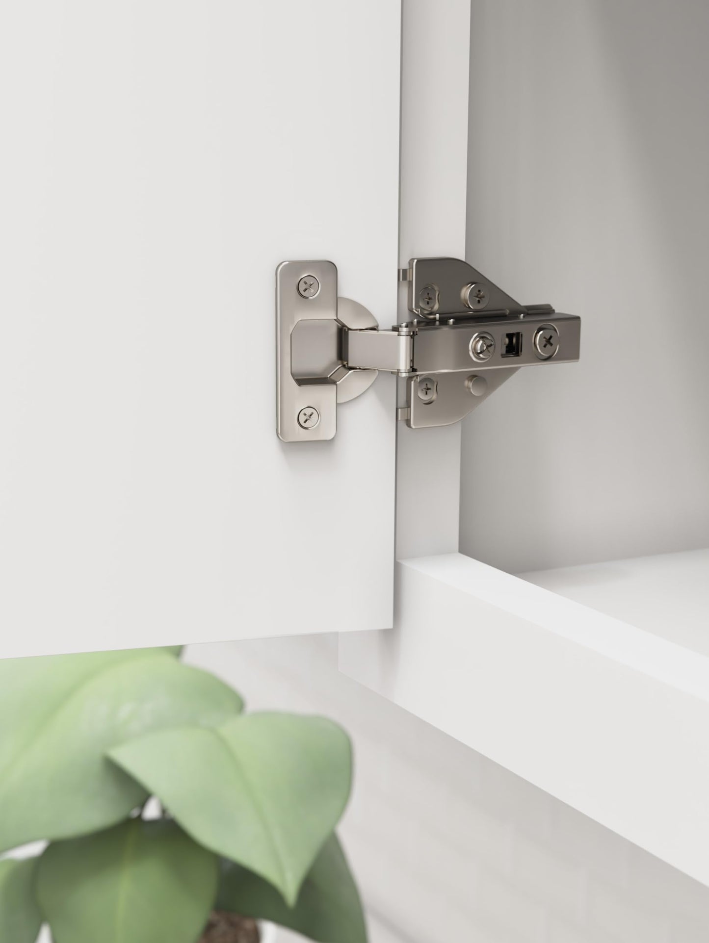 Amerock 2 Pack 1/2 inch Overlay Soft-Closing Euro Concealed Hinge for Face Frame Cabinet, 105-degree Opening Angle with 3-Way adjustability