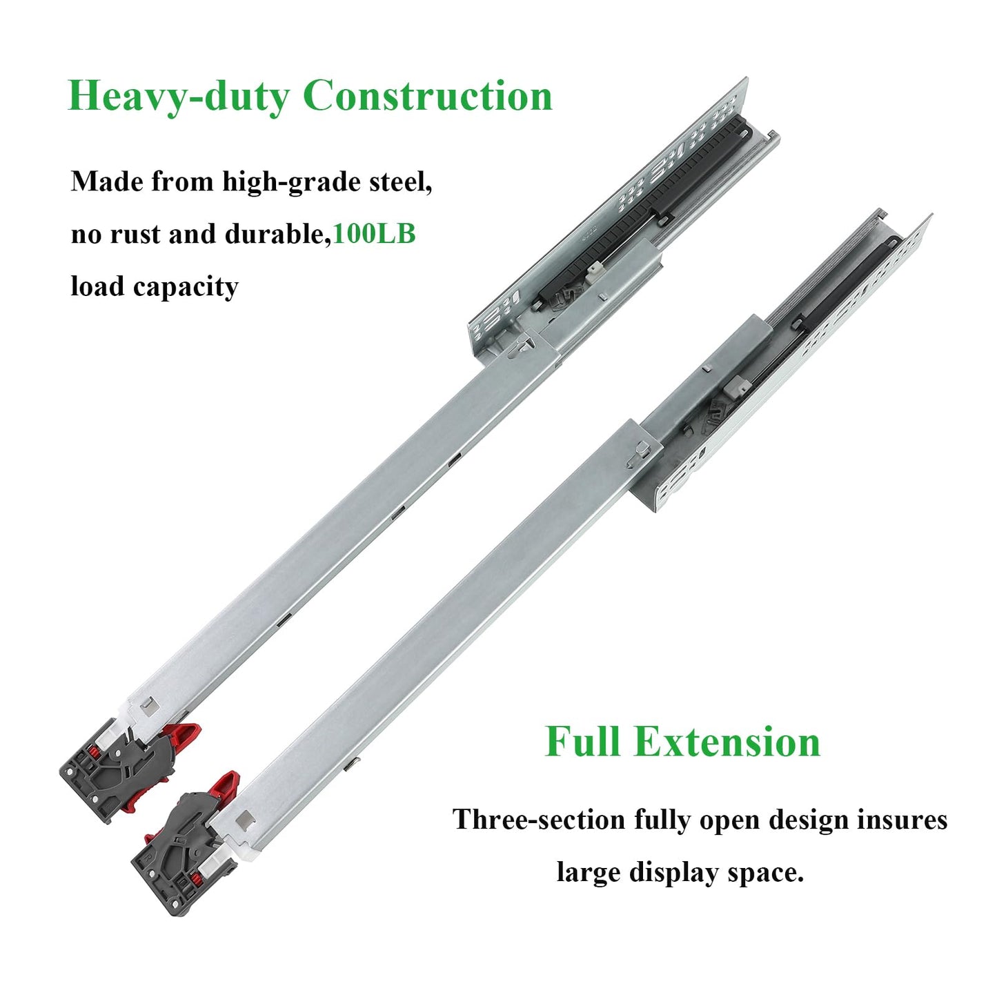 6 Pairs of 16 Inch Undermount Soft Close Drawer Slides,Bottom Mount Full Extension Drawer Glides Rails