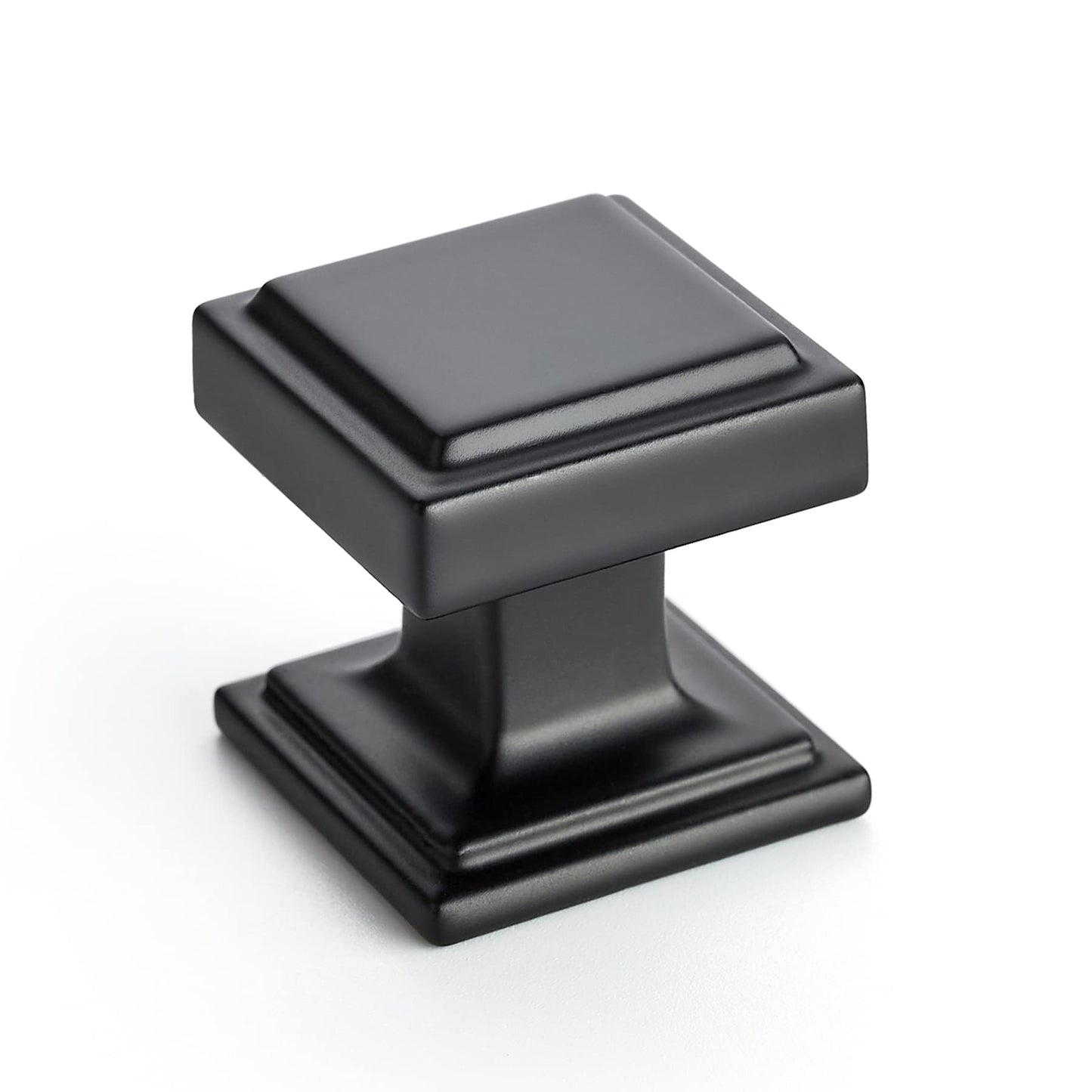 Ravinte 10 Pack Matte Black Square Kitchen Cabinet Knobs,Zinc Solid Drawer Pulls,Farmouse Cabinet Handles for Cupboard, Dresser, Closet and Bathroom, Modern Cabinet Hardware for Cabinets