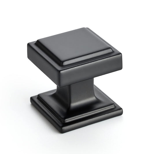 Ravinte 15 Pack Matte Black Square Kitchen Cabinet Knobs,Zinc Solid Drawer Pulls,Farmouse Cabinet Handles for Cupboard, Dresser, Closet and Bathroom, Modern Cabinet Hardware for Cabinets