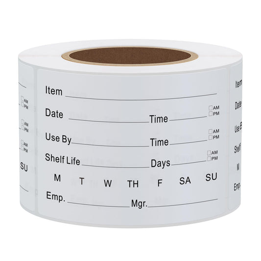 Hybsk 2 x 3 Inch Removable Freezer Food Labels for Reusable Containers- Easy Clean Leaves No Residue Food Storage Freezer 300 Stickers (Type 1)