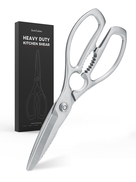 SimCoker Kitchen Scissors, Forged Stainless Steel Heavy Duty Kitchen Shears, Dishwasher Safe Cooking Scissors for Meat, Poultry & Vegetables