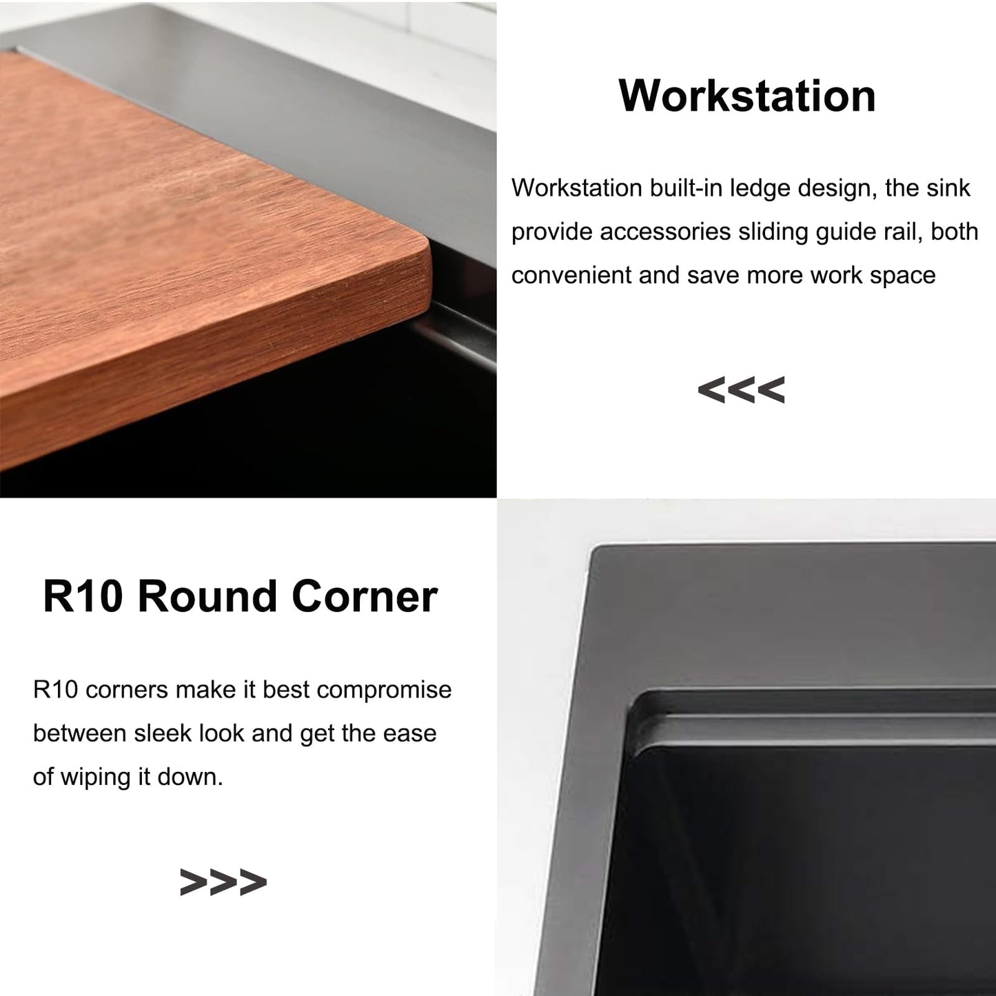 IKEBANA 21x20 inch Black Kitchen Sink, 21 inch Drop in Bar Sink, Stainless Steel 16 Gauge Small Topmount Workstation Sinks, Single Bowl Kitchen Sinks for Prep Rv Laundry Wet Bar With Accessories
