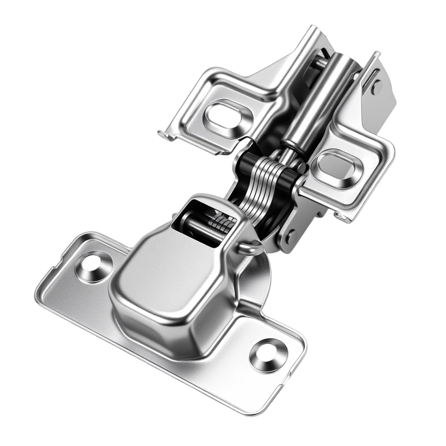 YAUFWUA 30 Pack Soft Close Cabinet Hinges, 1/2 Inch Overlay Hydraulic Concealed Hinges for Kitchen Cabinets, 110° Opening Angle, Cold-Rolled Steel Silver with Screws