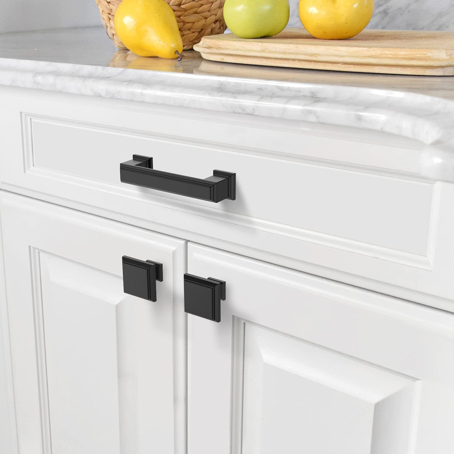 Amerdeco 10 Pack 1.3 Inch(32MM) Cabinet Knobs, Matte Black for Dresser & Bathroom Cabinets ZH0001MBK