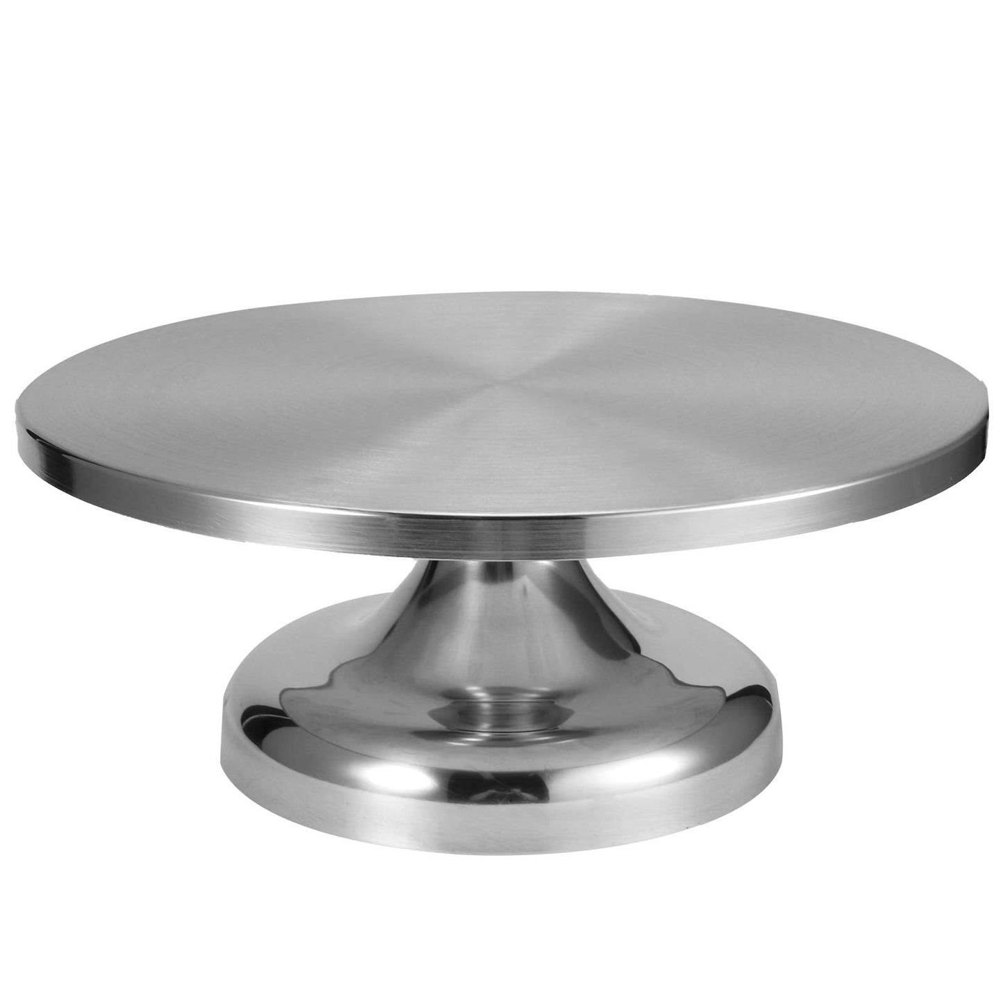 Zerodis Revolving Cake Stand, Stainless Steel Rotating Cake Turntable with Non Slip Base Cake Decorating Stand Bakery Supplies for Cupcakes Cookies Desserts