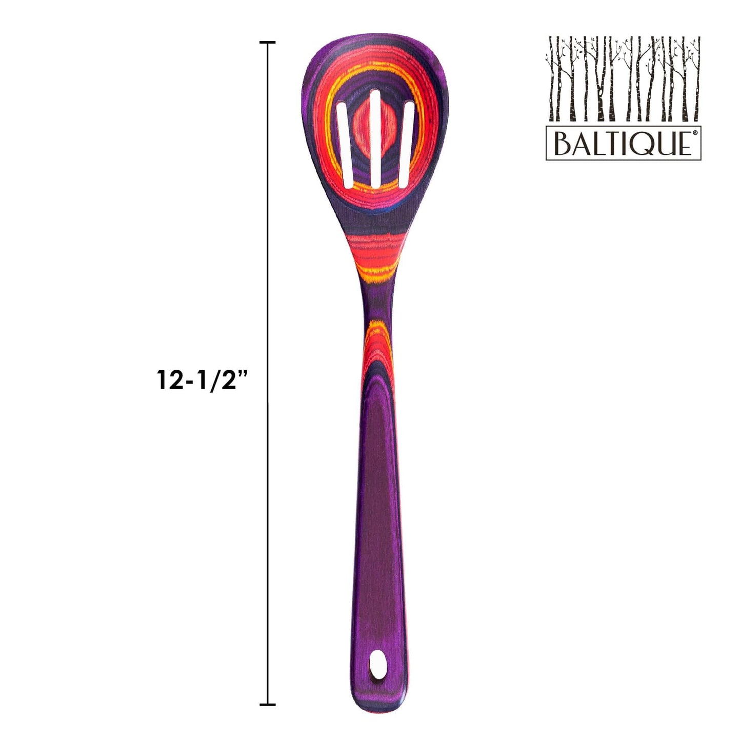 Totally Bamboo Baltique Waikiki Collection 12-1/2" Wooden Slotted Cooking Spoon, Safe for Nonstick