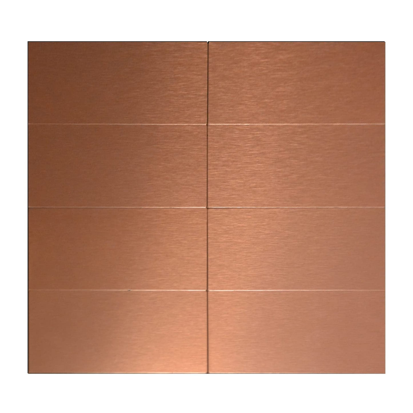 Crystiles Aluminum Peel and Stick Backsplash Tile Panels - 3"x6" Brushed Copper Kitchen Wall Decor, 40-Pack (Copper Color)