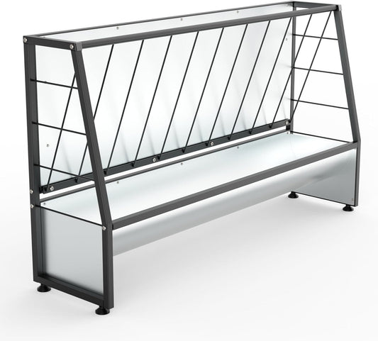 BUYYAH 4 Ft Pasture Hay Feeder Black, Livestock Hay Feeder, Outdoor Hay Feeder for Sheep, Goats, Pony and Miniature Horses
