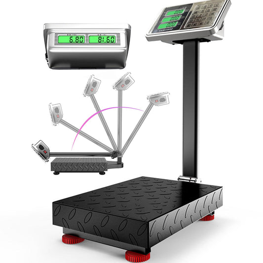 CXWAWSZ 660lb Industrial Floor Platform Scale with 90°-135° Rotate Double Sided Display Weight Computing Digital Scale Platform Scale LB/KG for Luggage Shipping Package Computing