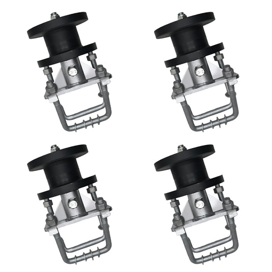 Sliding Gate Rollers, Nylon Cantilever Slide Gate, Rolling Cantilever, 4" Square Post × 2" Chain Link Fence Gate Frame, Slide Gate Roller Hardware - Pack of 4