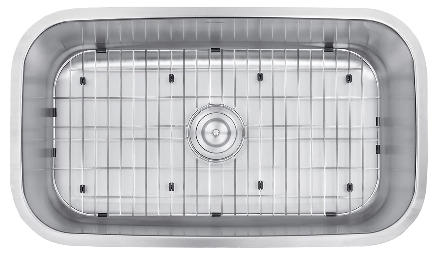 Ruvati 32-Inch Undermount Single Bowl Kitchen Sink – 16 Gauge Stainless Steel Kitchen Sink, Brushed Finish, Soundproof Padding – RVM4200 - Undermount Sinks for Modern Kitchens
