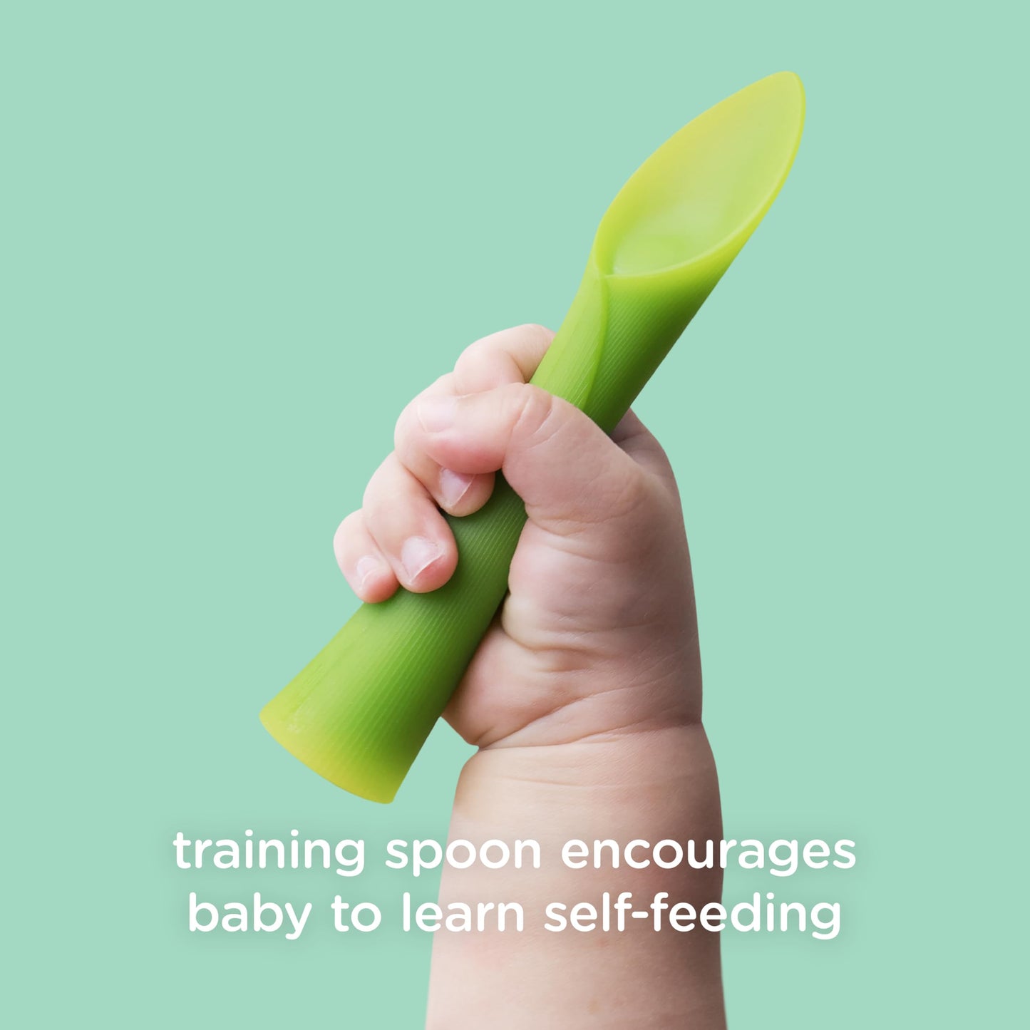 Olababy 3 Piece Parent Led and Baby Led Weaning First Feeding Set, Includes Training Spoon, Feeding Spoon and Suction Bowl with Lid