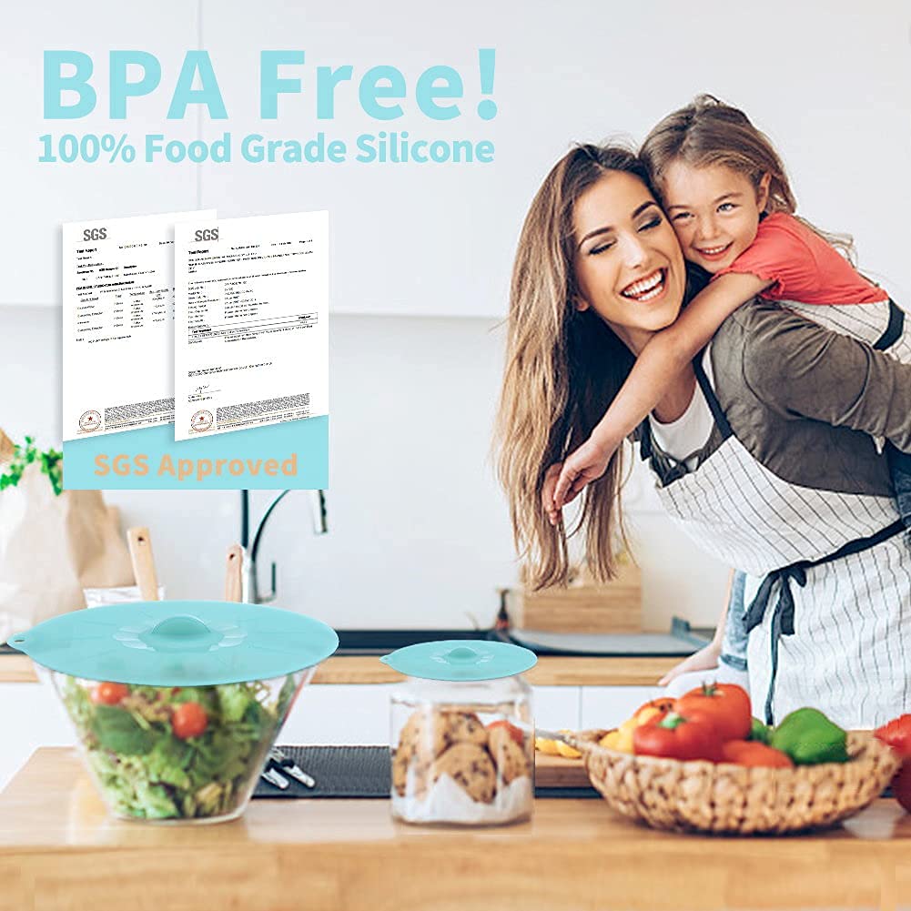 Silicone Lids for Food Storage - Silicone Bowl Covers Pot Lids BPA Free Suction Lids Silicone Microwave Cover Pot Covers for Cups Bowls Pots Pans Oven Fridge