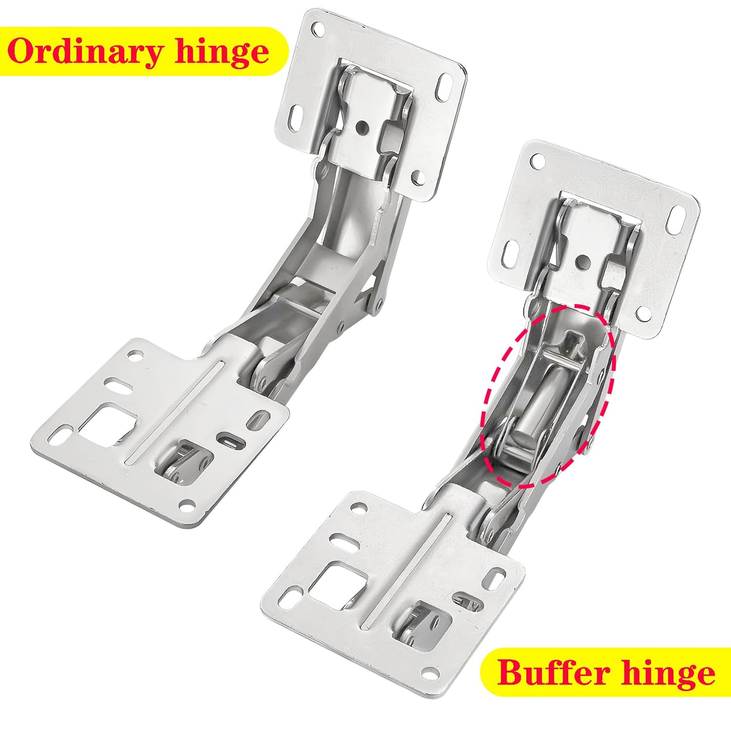 Qrity 2 PCS 175 Degree Hinges Soft Close Hinge, Frameless Hydraulic Cabinet Doors Hinges, Adjustable Mounting Hinges for Cabinet, Cupboards, Wardrobe