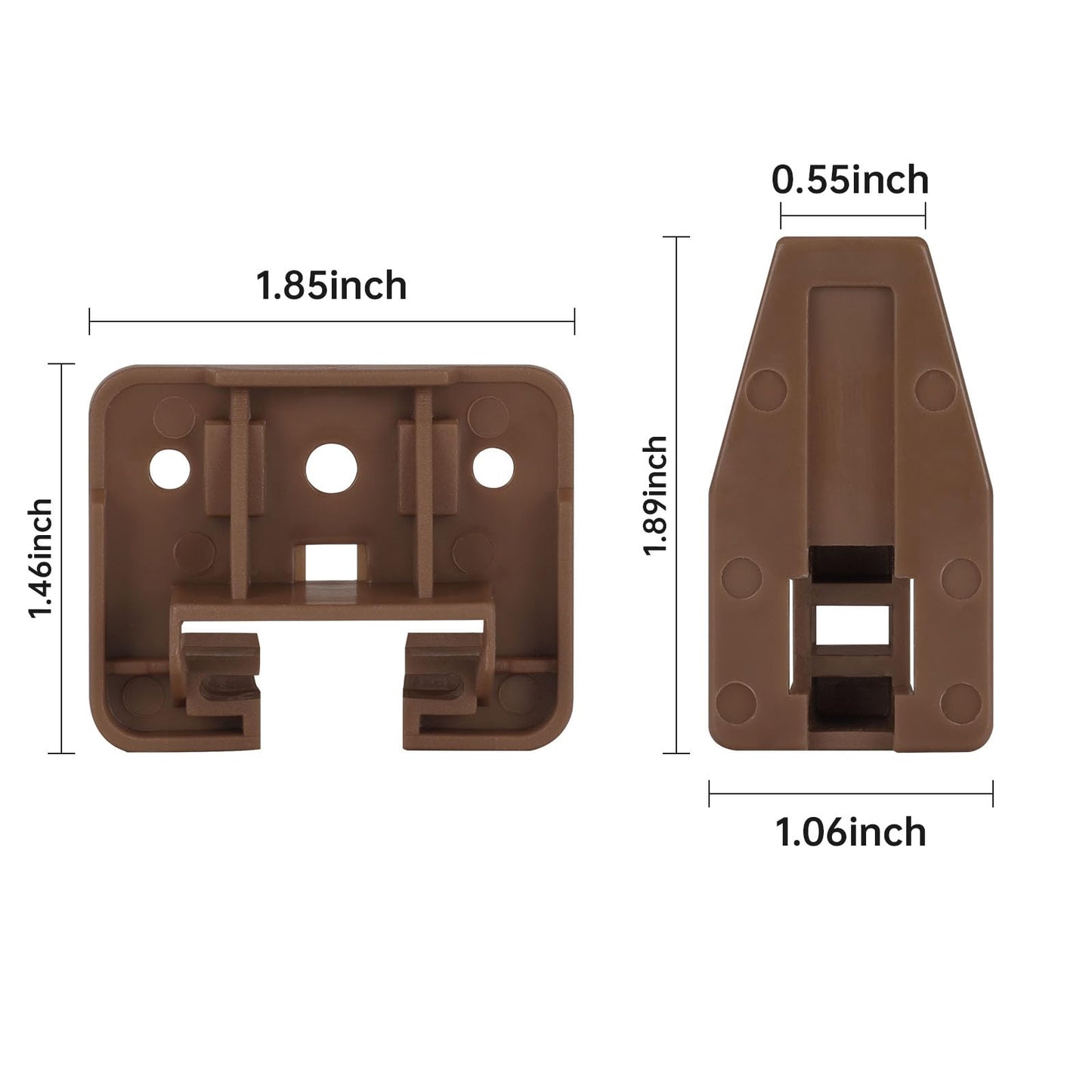 LONTAN 10 Pack Plastic Drawer Slides and Guides for Commercial Kenlin Rite-Trak I Replacement Dresser Glides Tracks for Center Mount Rails