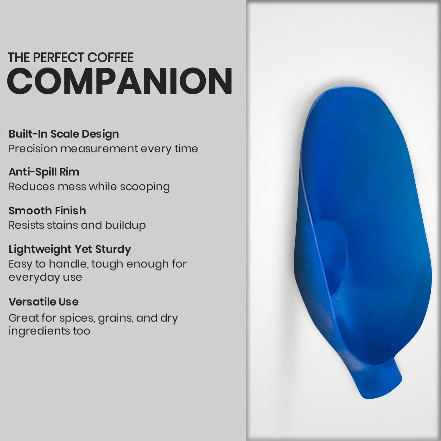 Rattleware 16.85" Kilo Bean Scale Scoop - Durable Precision Coffee Bean Measuring and Scooping Tool for Home Kitchen Baristas or Commercial Use (Blue)