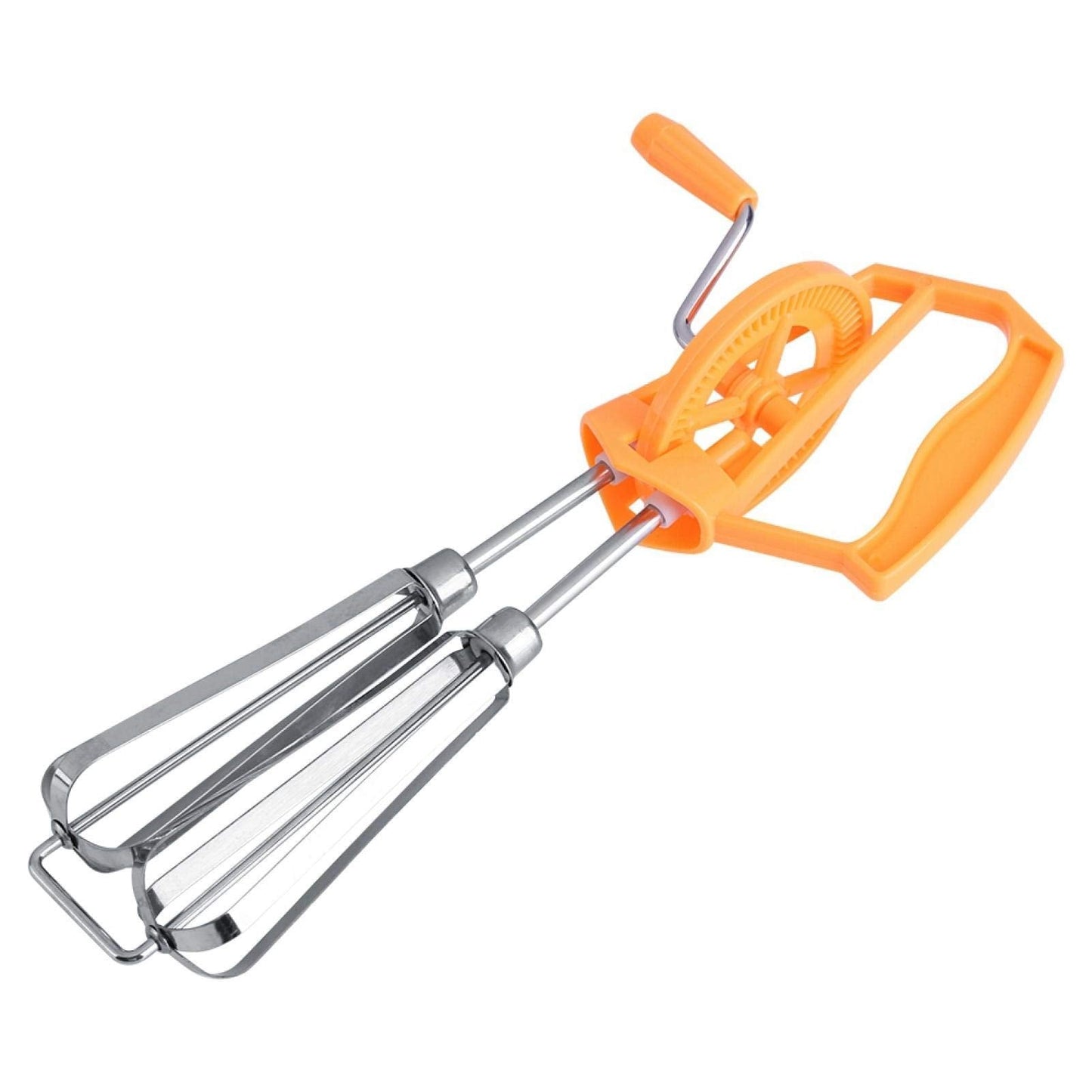 Stainless Steel Rotary Hand Whip Whisk, Egg Beater Mixer, Cooking Tool, Kitchen Gadget, Classic Hand Crank Style Egg Beater(Orange)