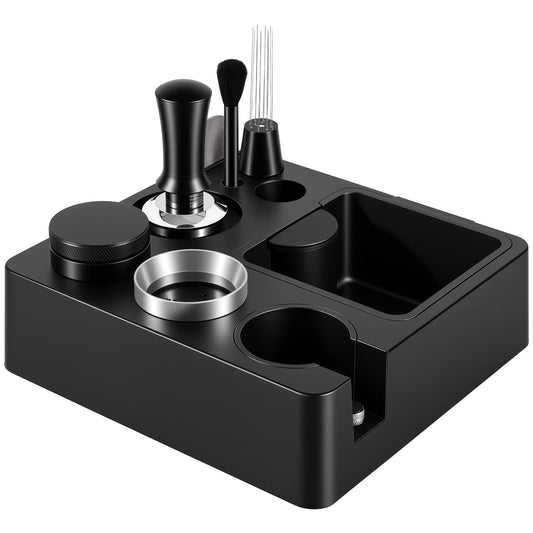 Reoszeank 54mm Espresso Accessories Kit, Espresso Knock Box and Tamping Station, Coffee Tamper, Distributor, WDT Distribution Tool, Dosing Funnel and Puck Screen Set Fits Breville 54 mm Portafilter