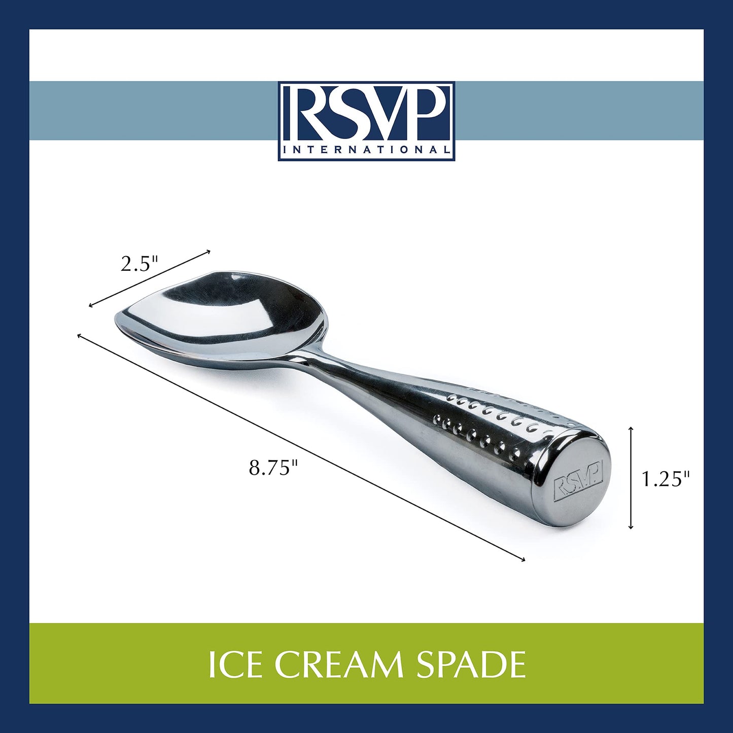 RSVP International Ice Cream Tool Collection, Dishwasher Safe, Large Handle, Vintage Spade