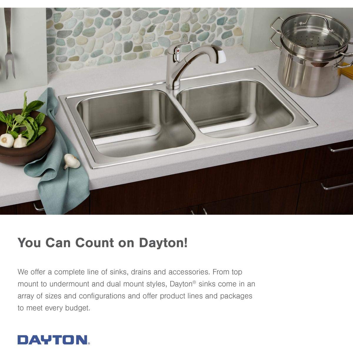 Elkay Dayton D125212 Single Bowl Drop-in Stainless Steel Sink