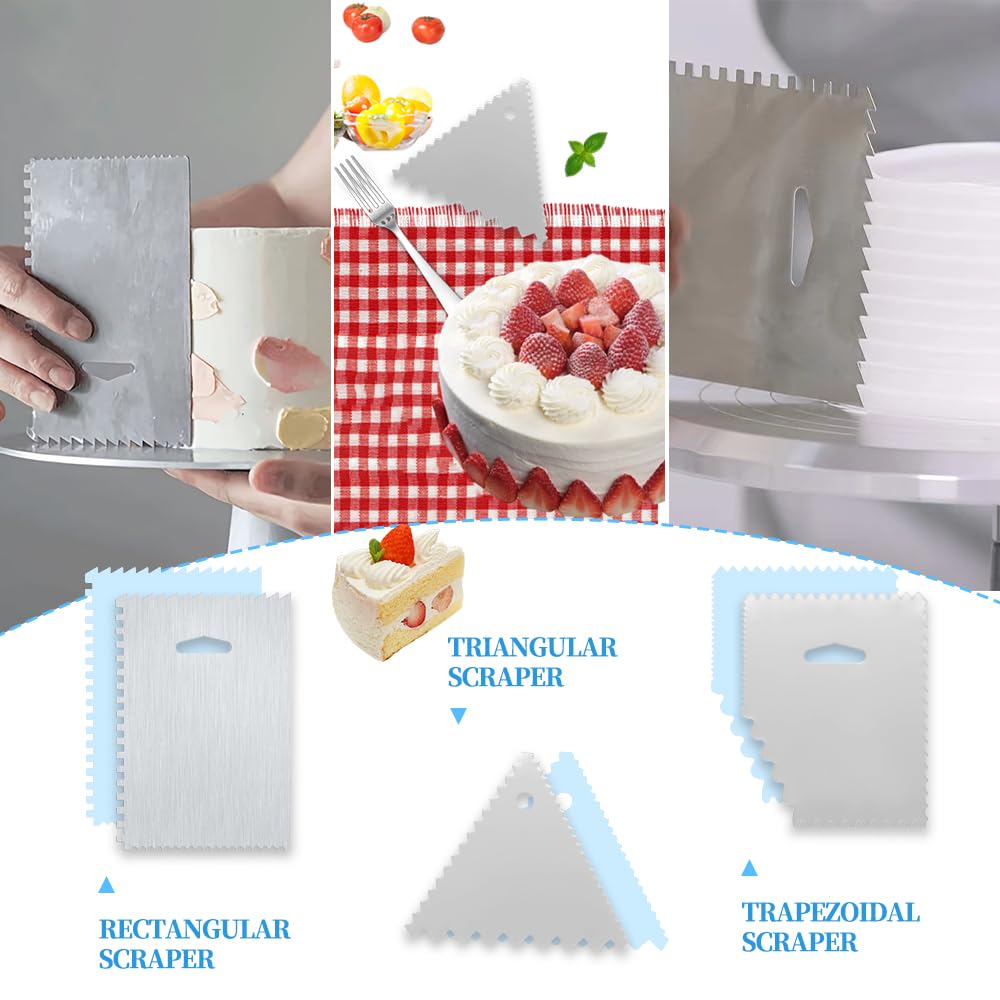 12 Inch Cake Turntable,78Pcs Rotating Aluminum Alloy Rotating Cake Stand,Cake Decorating Kit With Stainless Steel Icing Scrapers,Icing piping Tips,Piping Bags,Cake Leveler,Icing pen,Pie server,Spatula