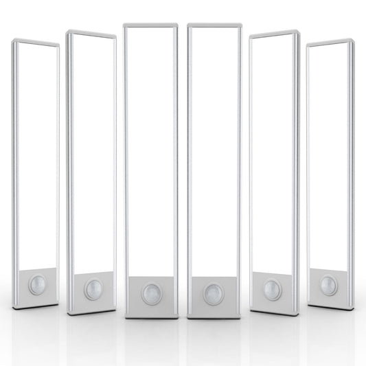 6 Pack Under Cabinet Lights Wireless, 32 LED Motion Sensor Light Indoor Rechargeable Magnetic Closet Lights Battery Operated, Under Counter Lights for Kitchen, Wardrobe, Hallway, Stairs