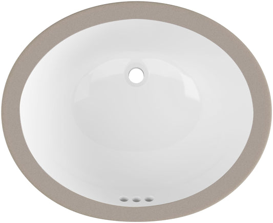 PROFLO PF1512U Comstock 17" Oval Vitreous China Undermount Bathroom Sink with Overflow - White