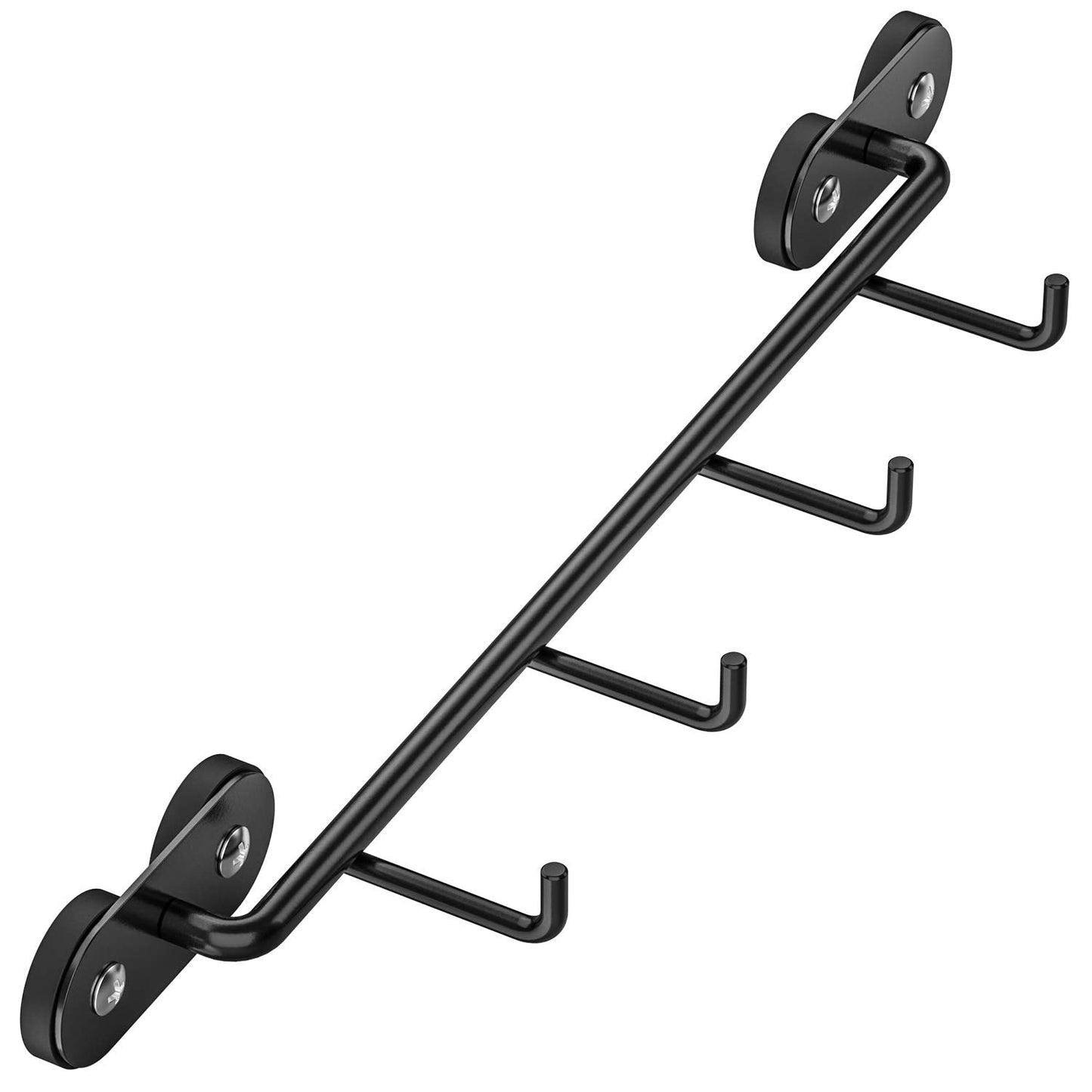Skyflame Magnetic BBQ Tool Rack - Universal Metal Fridge Organizer Grill Cutlery Holder Towel Hanger - 4 Hooks Storage for Hanging Kitchen Utensils Smoker Tools & Other Accessories, 12" Long