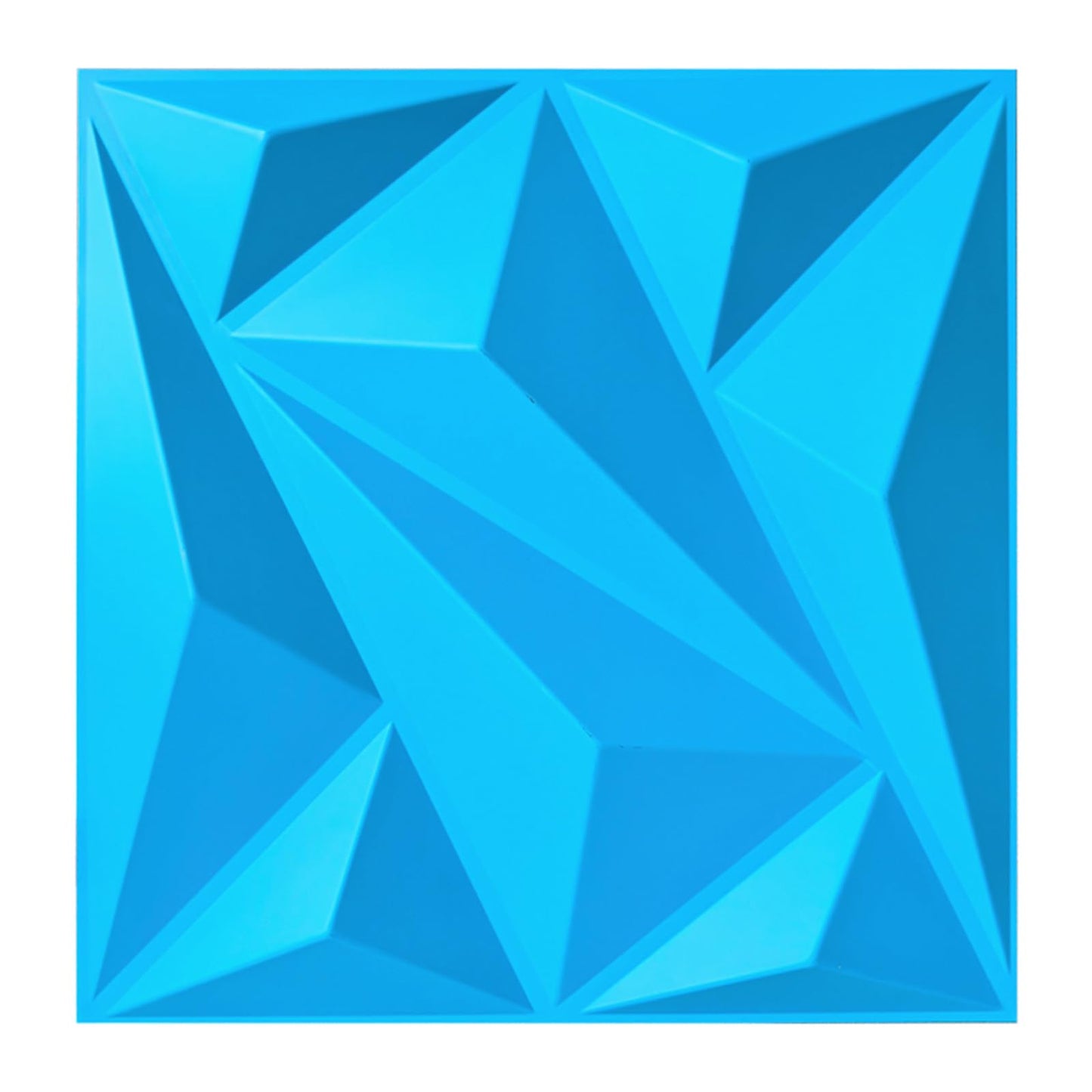 3D Wall Panel Diamond for Interior Wall Decor,Waterproof, Heat Resistant PVC Wall Panel 19.6''x19.6'' Diamond Accent Panels for Living Gaming Room, Bedroom, Office, 12 Pack (Blue)