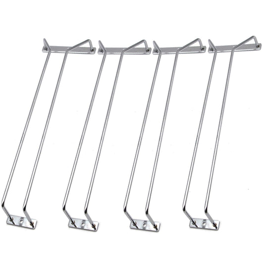 RedDreamer 14-Inch Wine Glass Rack, Under Cabinet Wine Glass Holder Stainless Steel Chrome Finish Stemware Rack - Hanging Stemware Holder for Cabinet Kitchen Bar, Set of 4