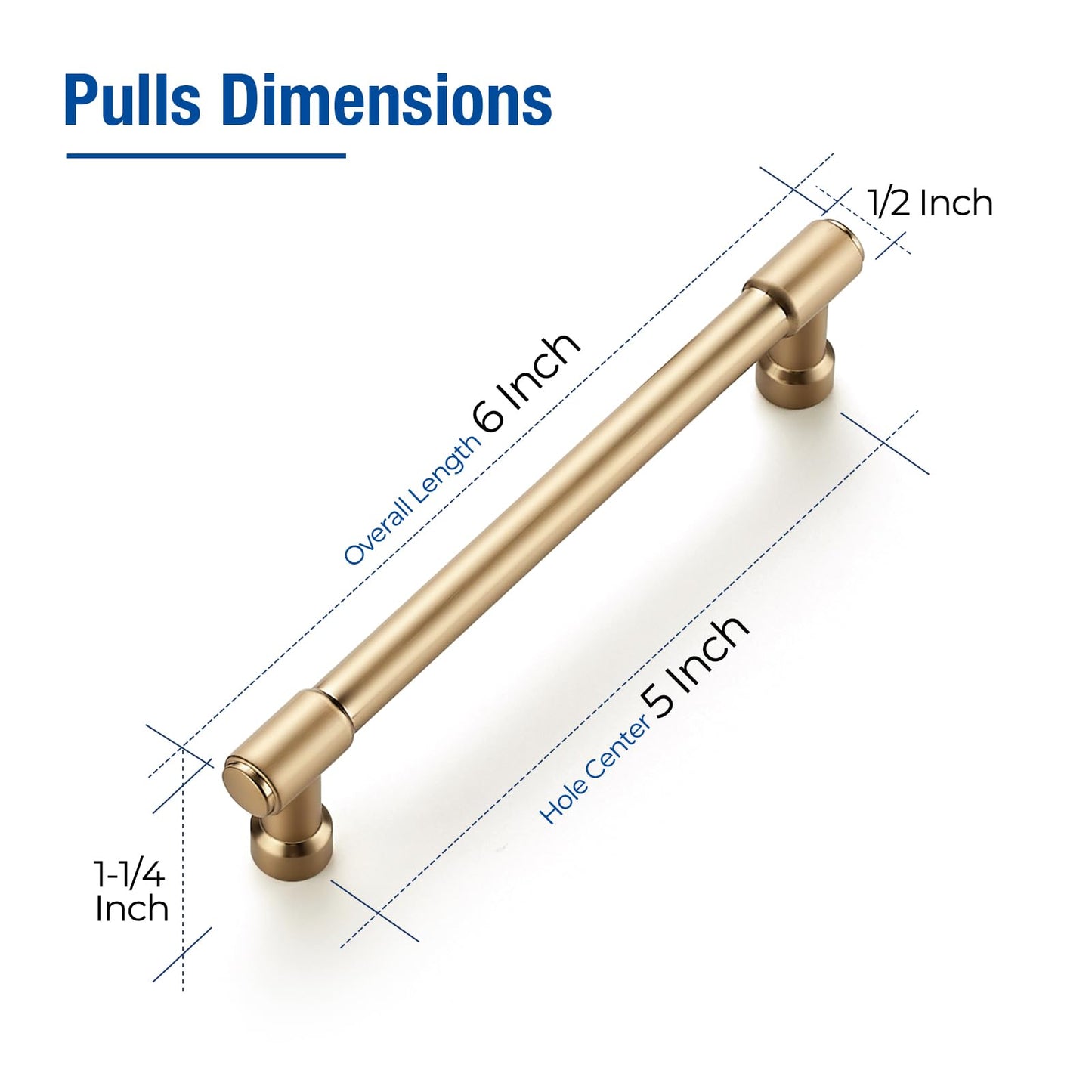 JOY DECOR 10 Pack 5 Inch Champagne Bronze Cabinet Handles Modern Dresser Drawer Pulls Kitchen Cabinet Hardware for Cupboard Door Handles