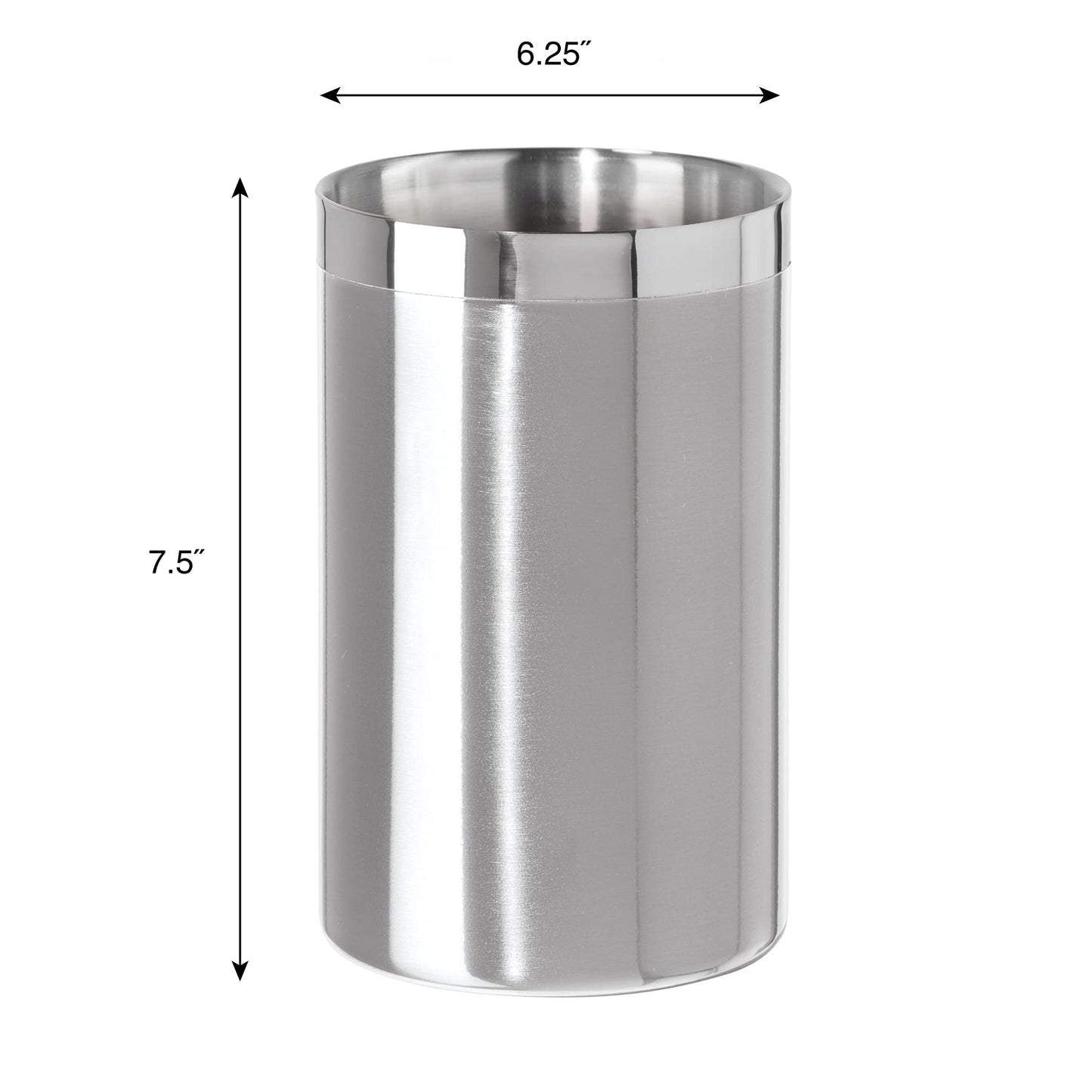 OGGI Stainless Steel Double Wall Wine Cooler - Insulated Tabletop Wine Chiller for White Wine & Champagne, Fits Most Standard Sized Bottles