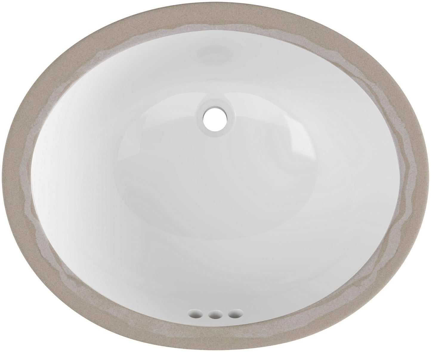 PROFLO PF1512U Comstock 17" Oval Vitreous China Undermount Bathroom Sink with Overflow - White