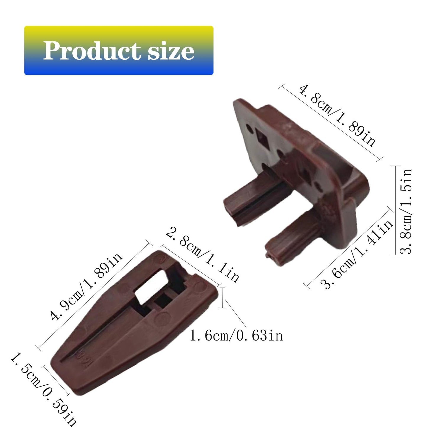 10 sets for kenlin Drawer Slide Track Guide Glide - Replacement Parts for Dressers and Nightstands - Bottom Mount - Brown (10)