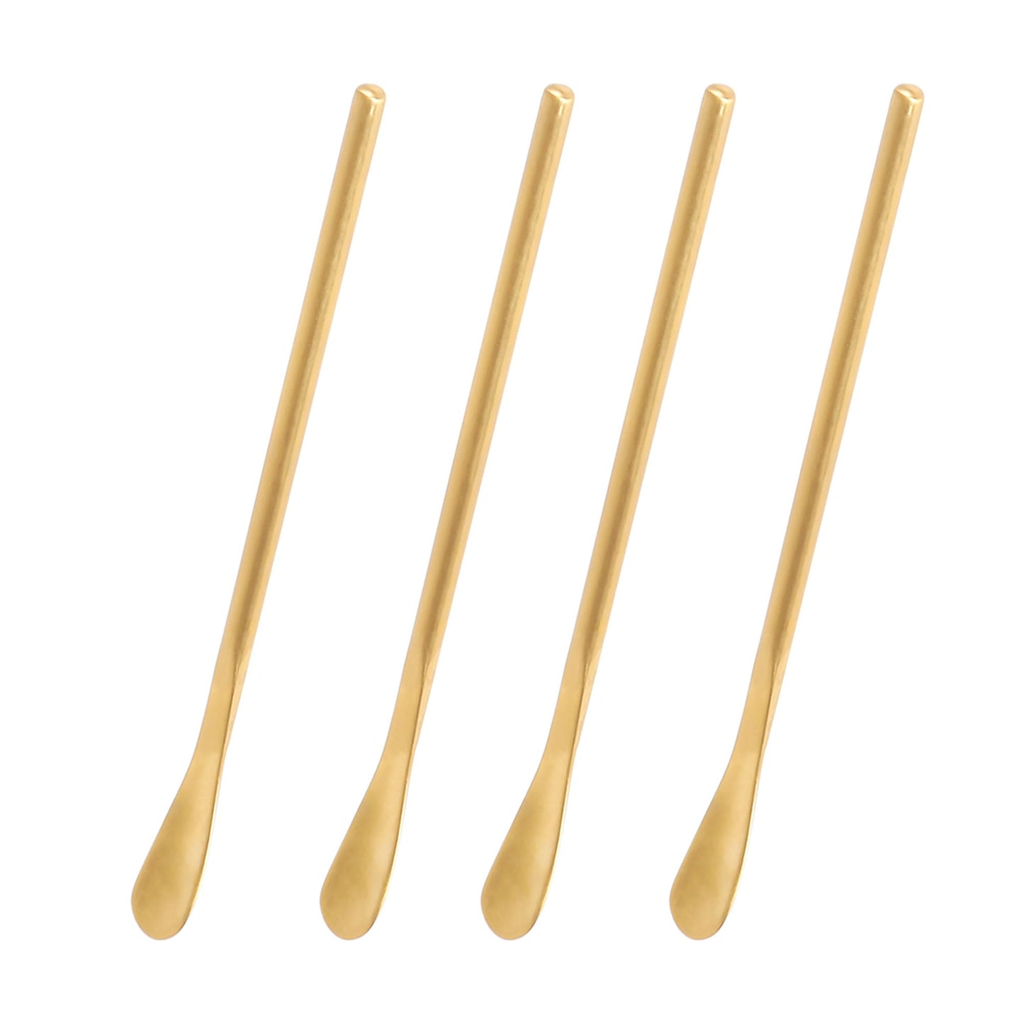 IMEEA 5.9-Inch Mini Espresso Spoons & Coffee Stirrers SUS304 Stainless Steel Coffee Demitasse Stir Stick, Set of 4, Gold Finish