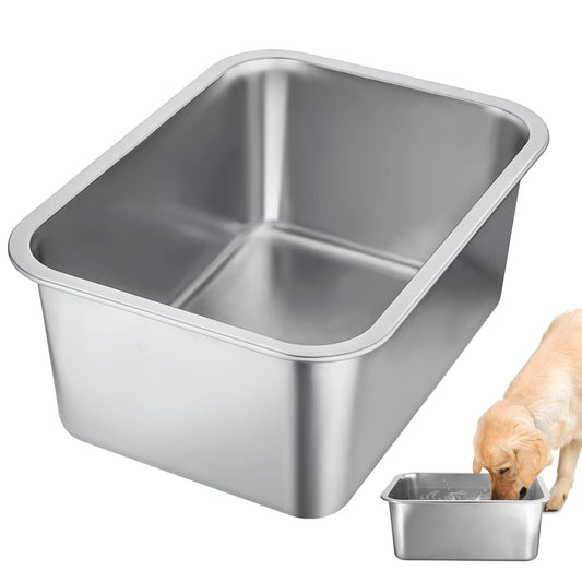 3 Gallons Extra Large Dog Bowls - Durable Food Grade Stainless Steel Dog Water and Food Bowl No Spilling, High Capacity for Large Breed Dogs Indoor Outdoor