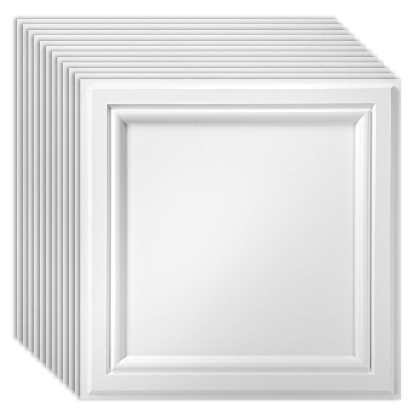 Art3d 36 Pack PVC Ceiling Tiles, 24x24 Inches Waterproof Drop Ceiling Tiles/Wall Panels for Interior Wall Decor, Multi-Pack, Covers 144 Sq.,ft, Snow White